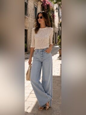 easel Cream Sheer Floral Top